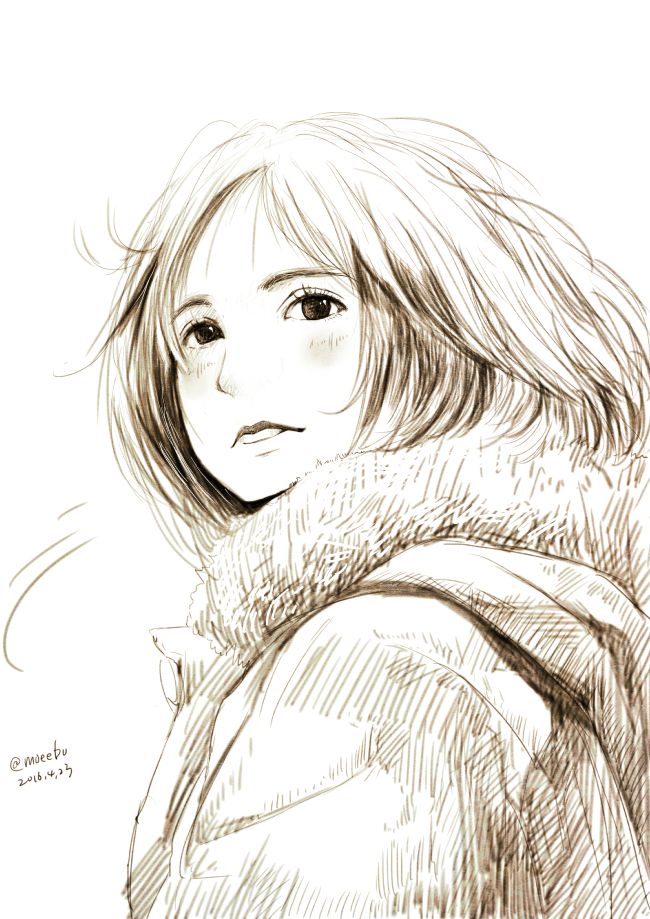 振り返る落書き