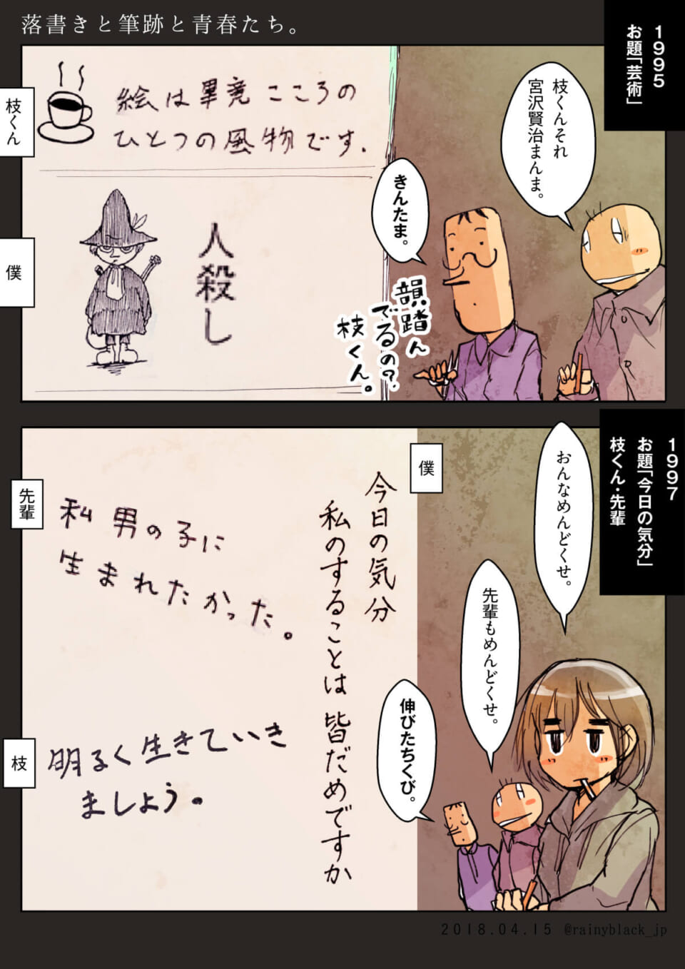 落書きと筆跡と青春たち。