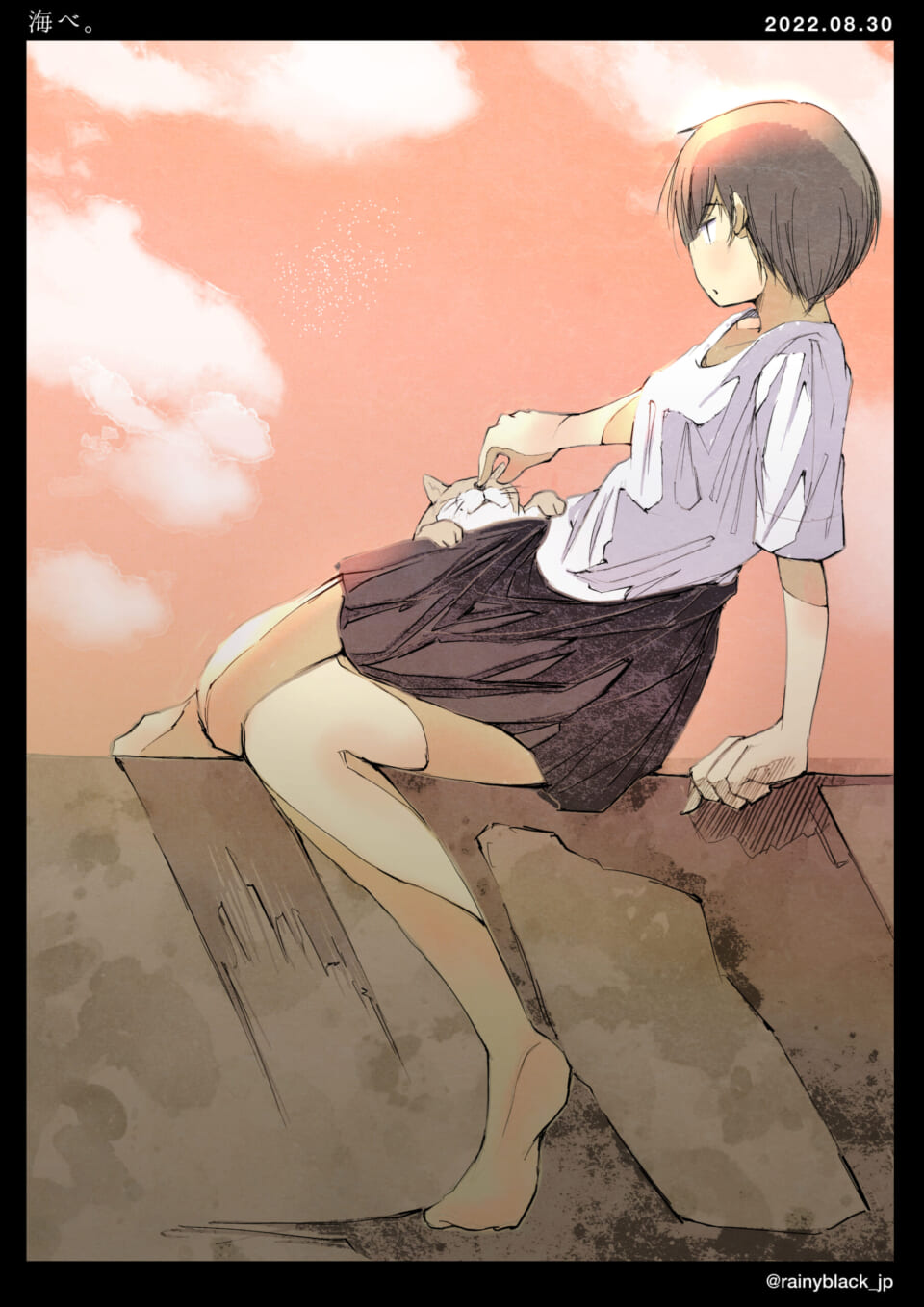 「海べ。」