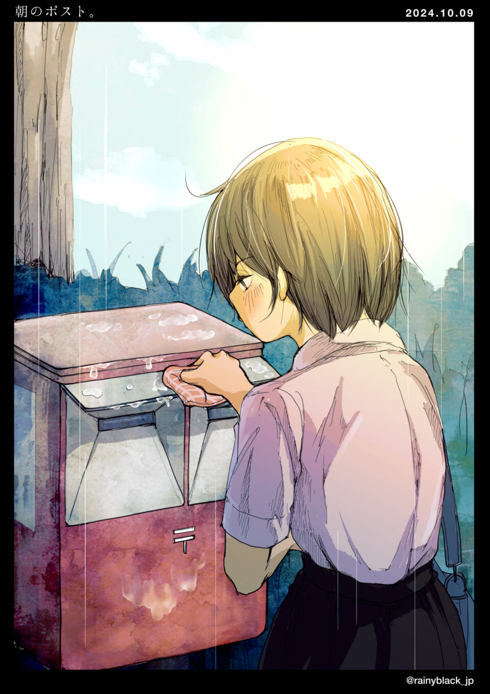 「朝のポスト。」